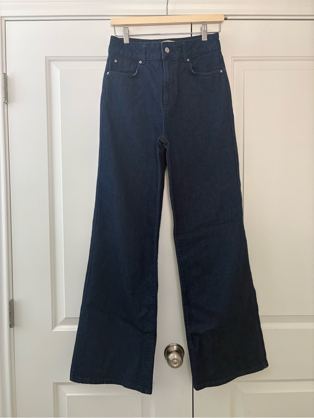 SÉZANE Classic High-Rise Wide Leg Jeans - Dark Blue